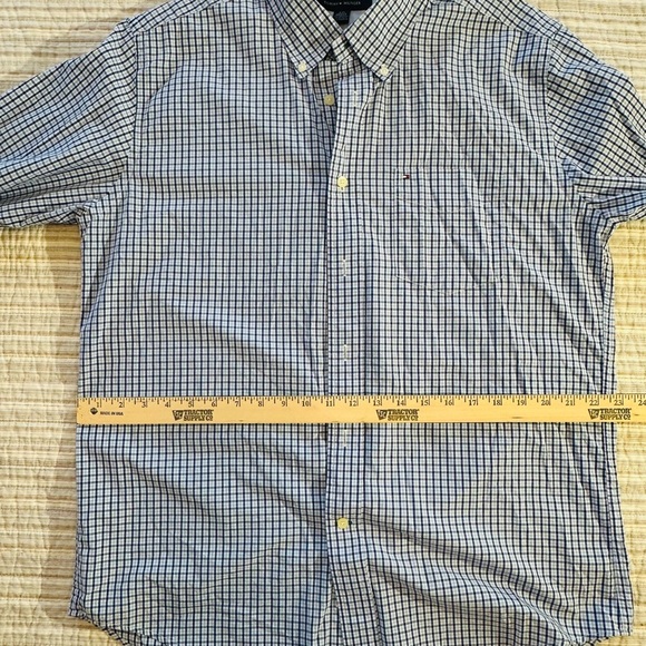 Tommy Hilfiger Blue Checkered Men’s Button Up, Size L - Picture 9 of 11